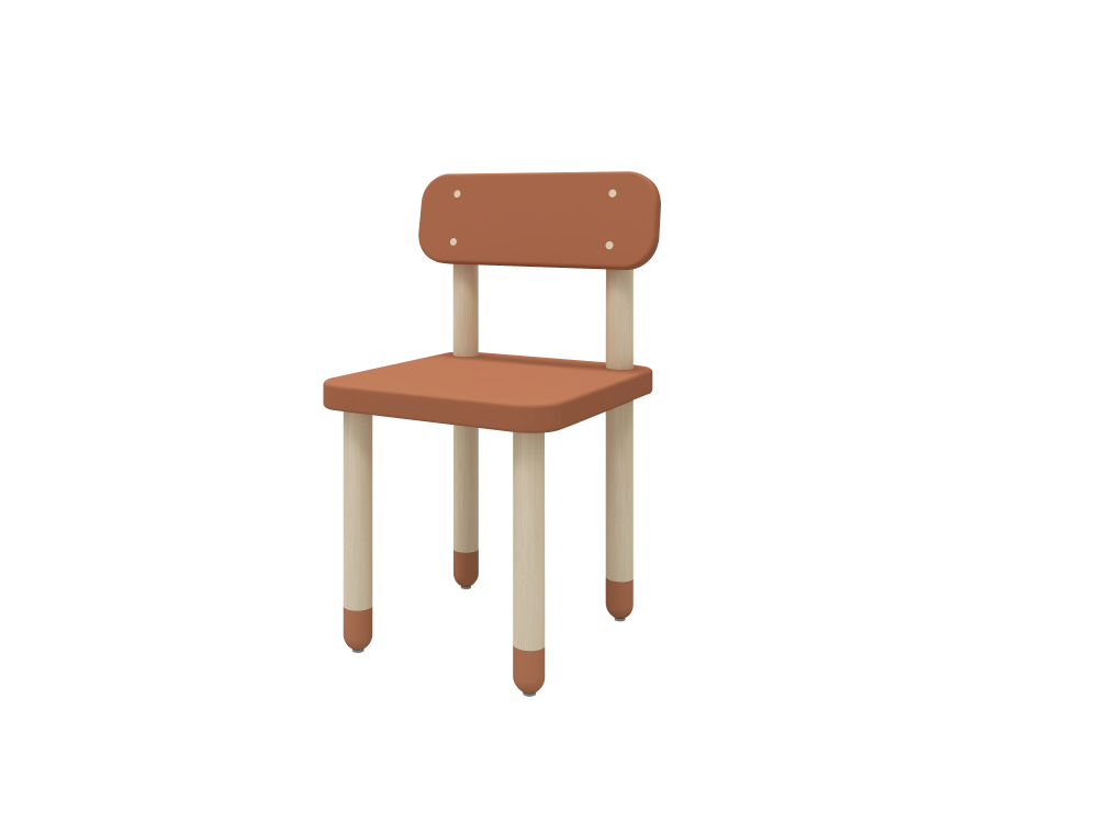 Flexa Drevená stolička s operadlom pre deti červená Dots