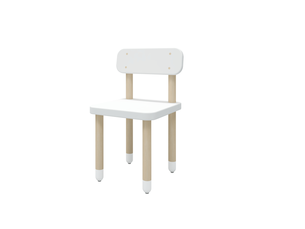 Flexa Drevená stolička s operadlom pre deti biela Dots