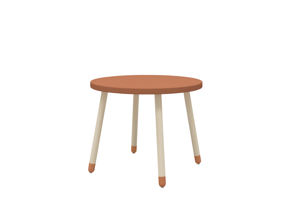 Flexa Drevený okrúhly stôl pre deti červený Dots