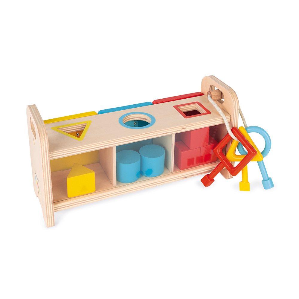 Janod vkladanie a triedenie s kikmi a zmkami sria Montessori