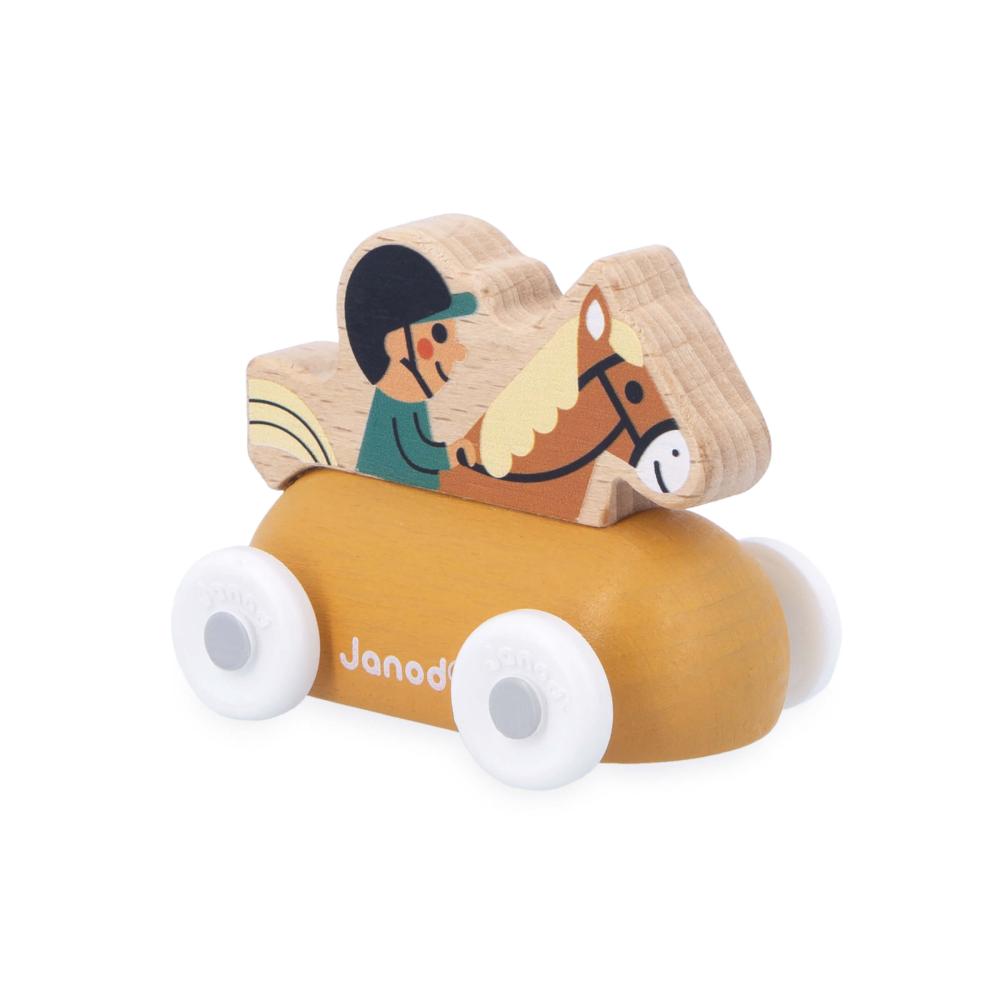 Janod Cross roads Dreven auto na tlaenie s jazdcom a koom oranov