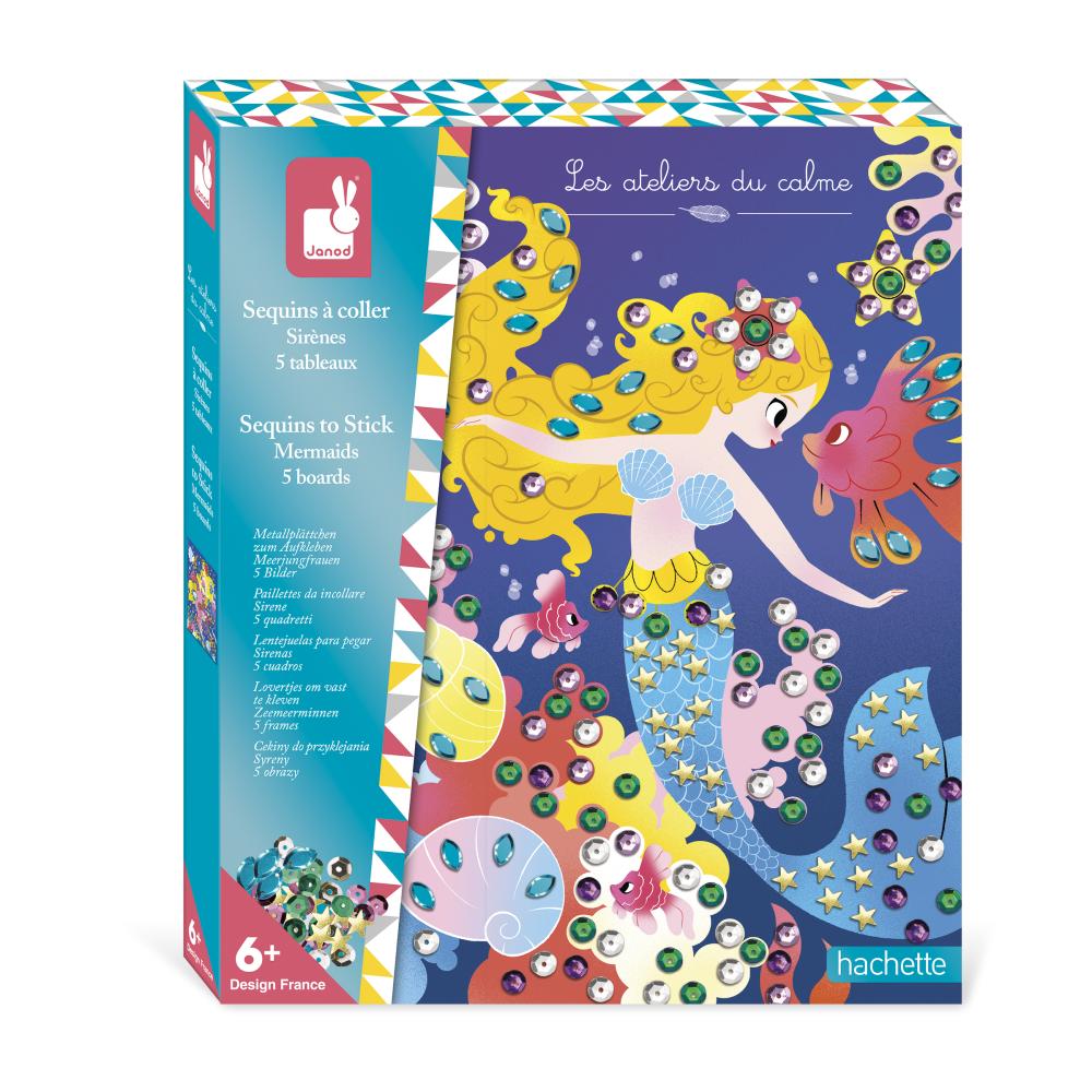 Janod Atelier Maxi Kreatvna sada Obrzky s flitrami Morsk panny od 6 rokov