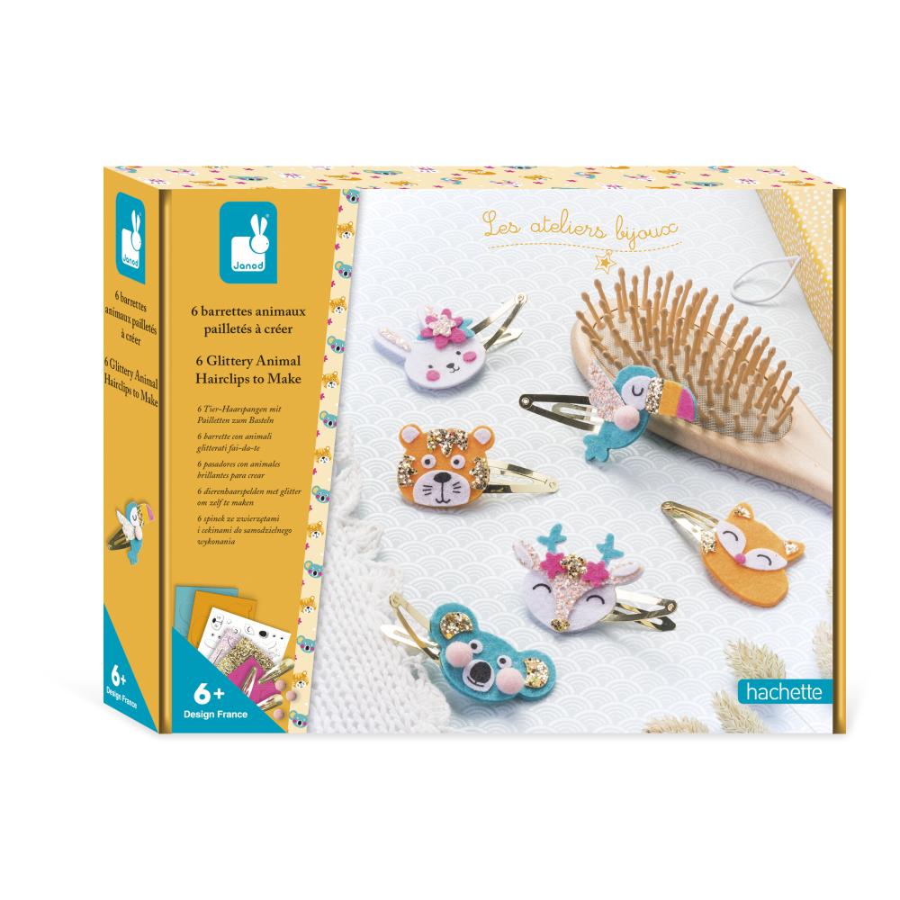 Janod Atelier Sada Vroba perkov Sponky Zvieratk do vlasov Zvieratk 6 ks od 6 rokov