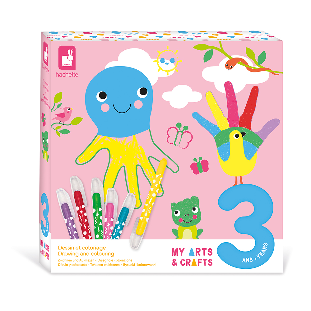 Janod Atelier Maxi Kreatvna sada My arts&crafts Kreslenie krok za krokom Zvieratk 3+