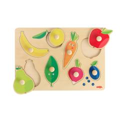 Haba Dreven vkladacie puzzle s chytom Farby ovocie a zelenina