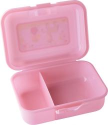 300391_Krabička na desiatu plast pre deti Haba box rozdelený na 2 časti ružový s koníkom H