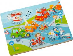 Haba Dreven zvukov vkladacie puzzle V meste