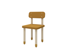 Flexa Drevená stolička s operadlom pre deti horčicová Dots