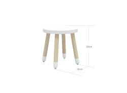 821004740 Flexa Dreven stolika bez operadla pre deti biela Dots 015