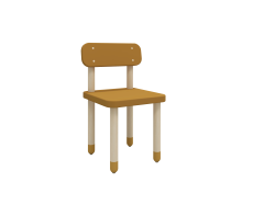 8210059110 Flexa Drevená stolička s operadlom pre deti horčicová Dots 1