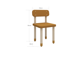 8210059110 Flexa Drevená stolička s operadlom pre deti horčicová Dots 5