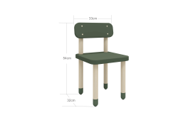 8210059130 Flexa Drevená stolička s operadlom pre deti tmavozelená Dots 4