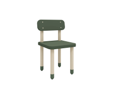 8210059130 Flexa Drevená stolička s operadlom pre deti tmavozelená Dots 1