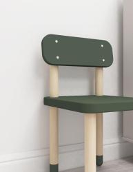 8210059130 Flexa Drevená stolička s operadlom pre deti tmavozelená Dots 3