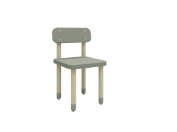 8210059132 Flexa Drevená stolička s operadlom pre deti sivozelená Dots 1