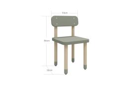 8210059132 Flexa Drevená stolička s operadlom pre deti sivozelená Dots 4