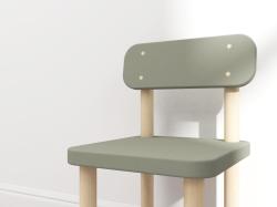 8210059132 Flexa Drevená stolička s operadlom pre deti sivozelená Dots 3
