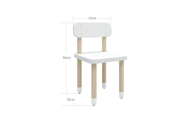 821005940 Flexa Drevená stolička s operadlom pre deti biela Dots 4