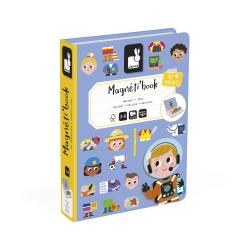 Janod Magnetická kniha skladačka pre deti Povolania Magnetibook 7