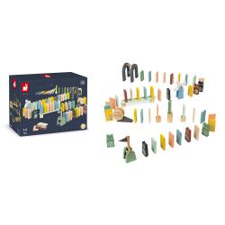Janod Cocoon Dreven kocky Padajce domino 100 ks stavebnica 5