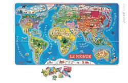 Janod Magnetická mapa sveta na zavesenie francúzska verzia 92 ks