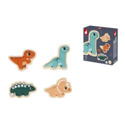 Janod Dreven vkladacie puzzle Dinosaury 4v1 Dino