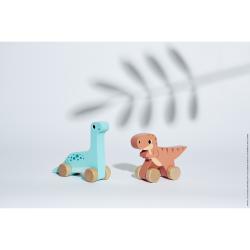 Janod DISPLEJ Dreven auto na tlaenie Dinosaury Dino 12