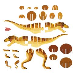 Janod Dreven 3D puzzle Dinosaurus T-Rex Dino 27 ks 6