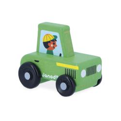 Janod Cross roads Dreven auto na tlaenie Traktor zelen