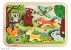 J07023_Drevené vkladacie puzzle pre najmenších Lesné zvieratá Chunky Janod od 1 roka 7 (2)