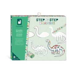 Janod Step by step Kreatvna sada Kreslenie krok za krokom Dinosaury od 6 rokov