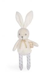 Kaloo Plyšový zajac s hrkálkou krémový Perle 17 cm